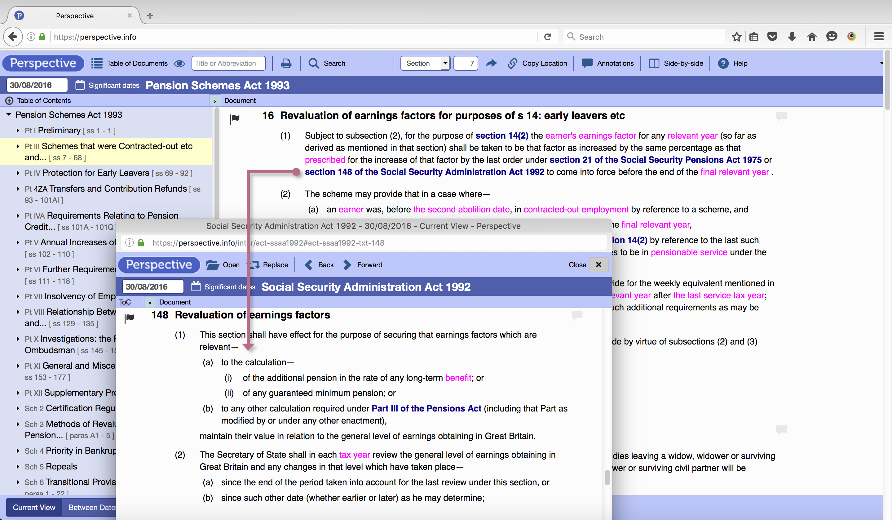 Links Screenshot